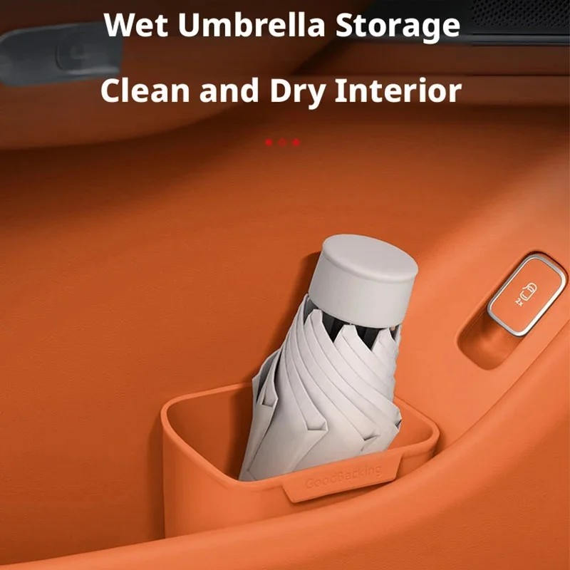 2Pcs Auto Door Side Storage Bin Silicone Waterproof Multi-Functional Trash Can Umbrella Holder Organizer