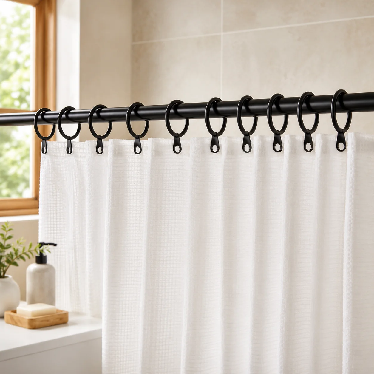 Bathroom Low Noise Practical Metal Curtain Rings Hanging Hooks Roman circle For Curtains Rods