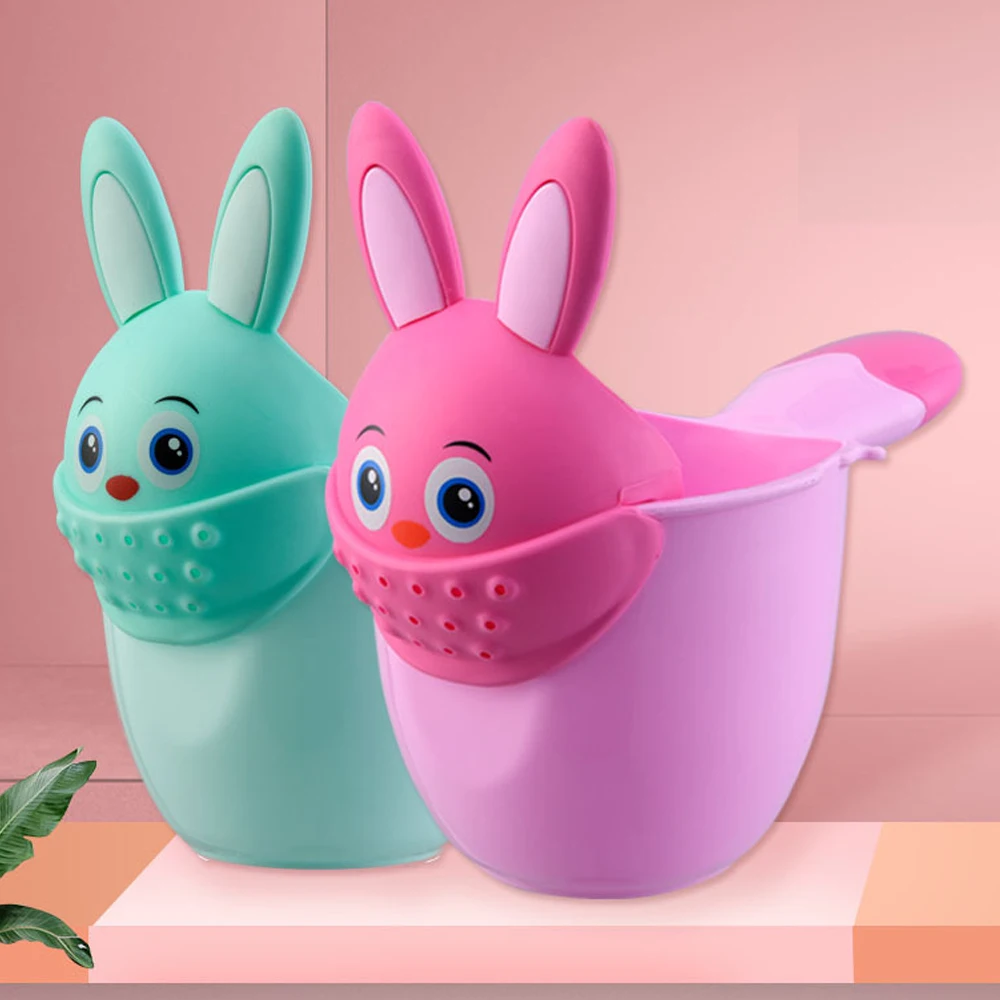 Cute Cartoon Shampoo Cup For Babies Wash Hair Shampoo Cup Baby Spoon Shower Bath Water Swim Head Watering Bottle Bath Product