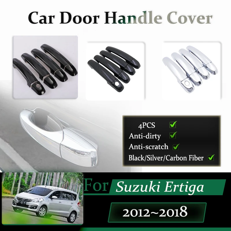 

4pcs Fit For Suzuki Ertiga Mazda VX-1 Proton Ertiga ZE MK1 2012~2018 Car Door Handle Cover ABS Chromium Styling Auto Accessories