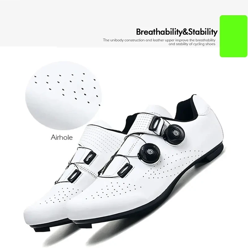 Unisex Road Cycling Shoes SPD Self-Locking Non-Slip Breathable Racing Shoes for MTB Mountain Off-Road Cycling 37-47