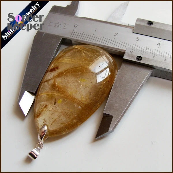 Natural Stone Fashion Ladies Rutilated Quartz Pendant Garden Crystal Quartz DIY Making Charm Necklace Jewelry Accessories OS494