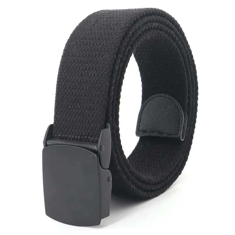 심플한 남성 전술 벨트, 야외 군사 훈련 허리 스트랩, 통기성 캔버스, 금속 버클, 육군 팬, 등산 스포츠