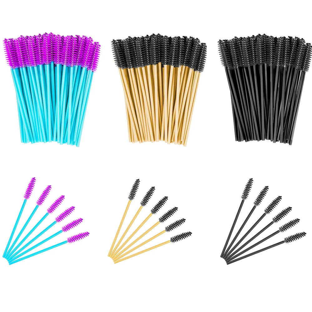 Clavier Eyelash Makeup Brush Mascara Applicator  Wands Lash Extension Cosmetic Tool Eyebrow Brushes 50/100pcs Replaceable