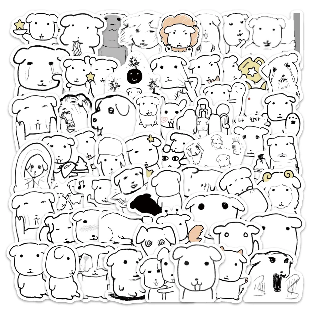 10/50/100PCS Healing Small Animals Graffiti Stickers Drawn Style Exquisite Sticker for Computer Notebook Stationery DIY Toys