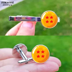 Newest 7 Stars Balls Cufflinks for Mens High Quality Glass Dome Boyfriend Shirt Cuff Links Wolf Anime Dragon Buttons