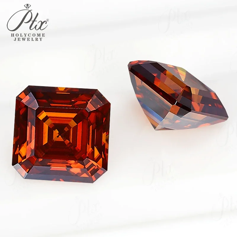 Moissanit-Diamant Asscher Oval Birnenförmiger Schliff mit GRA-Zertifikat Granatfarbe VVS1 Reinheit Perlen für Schmuckherstellung Charms – Detail 4