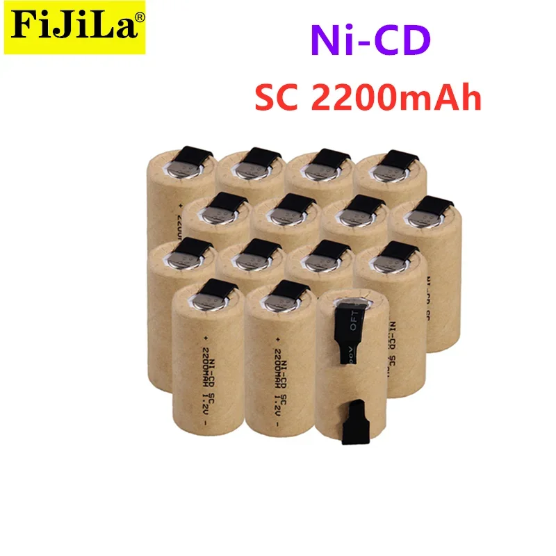 

2-20 PCS New NI-CD 1.2v SC2200mah Rechargeable batteries power bank 2200mah accumulator SUB C battery