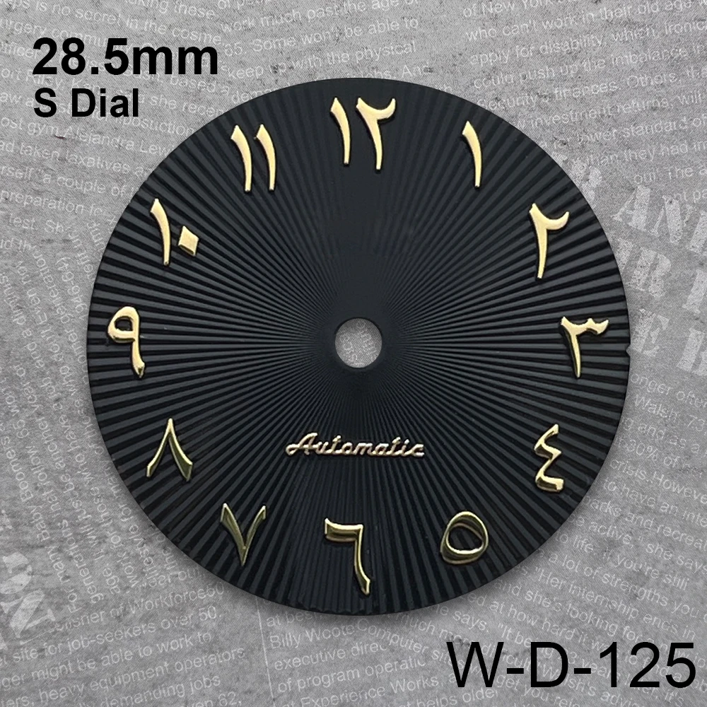 28.5 مللي متر العربية S شعار الطلب مناسبة ل NH35/NH36/4R/7S/8215 حركة الشوكولاته عالية الجودة ساعة مزدوجة تعديل الملحقات