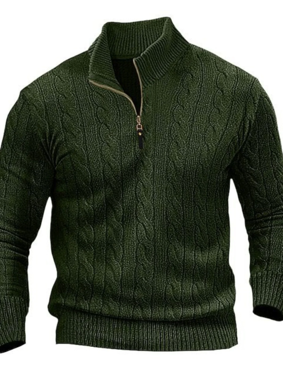 

Мужской повседневный вязаный свитер с застежкой-молнией и воротником-стойкой, теплый повседневный длинный свитер свека, весенне-осенняя одежда