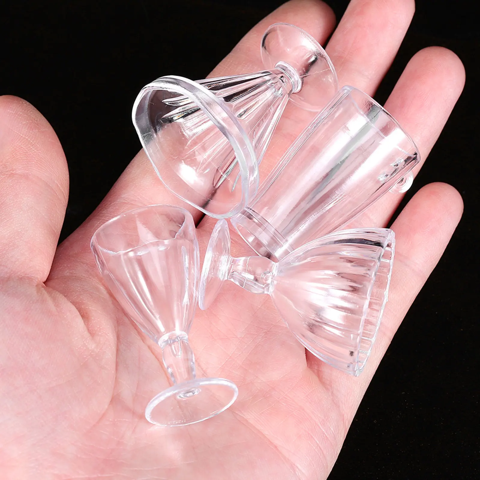

24Pcs Miniature Ice Cream Cups Transparent Lightweight Plastic Dollhouse Kitchen Accessories for Pretend Play Dessert Making