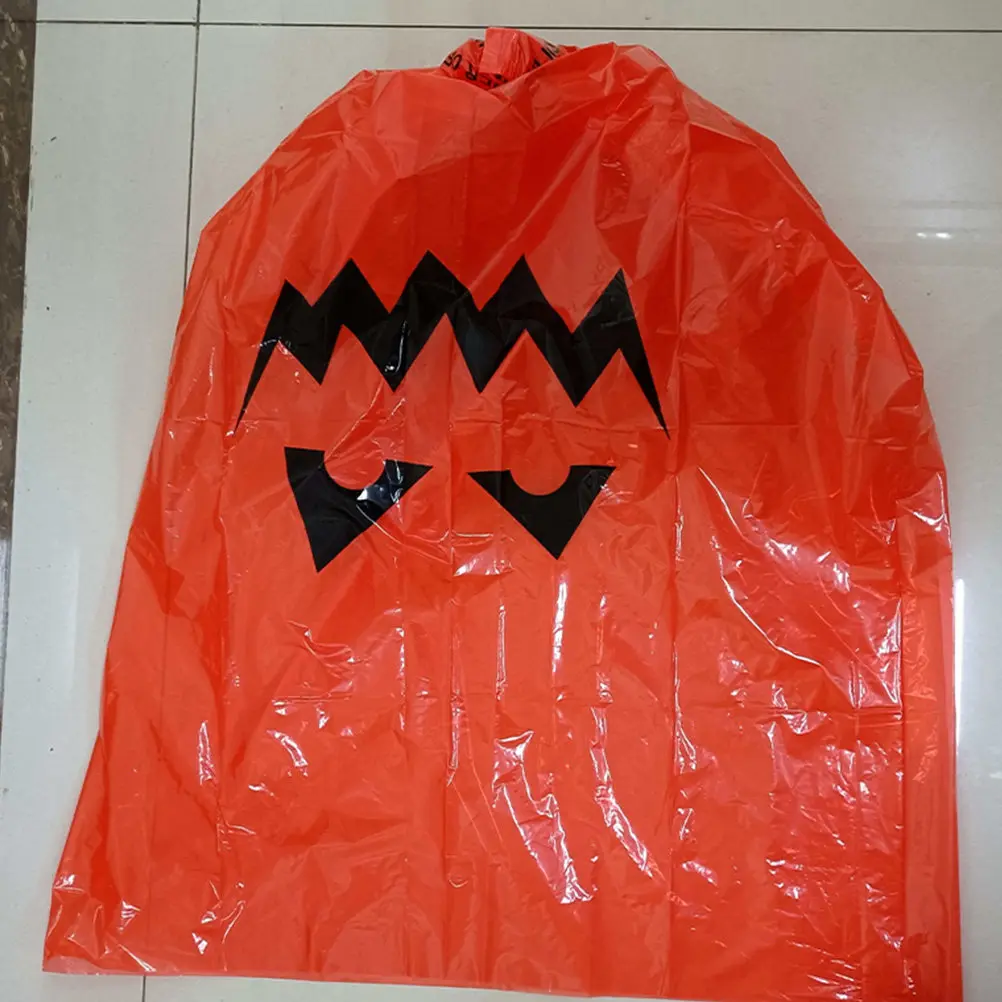 10Pcs Oversize Pumpkin Pattern Leaf Waste Bags Halloween Party Garden Storage Bags Reusable Easy Clean Thick Bottom Fall Decor