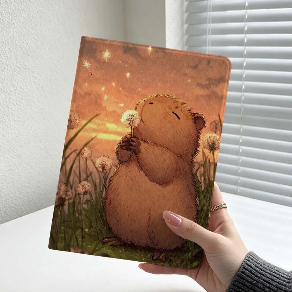 Cartoon Capybara Dandelion For Samsung Galaxy Tab S11 S10 S9 S8 S7 A11 A9 A8 Ultra Lite FE Plus Soft Inch Tablet Case Cover