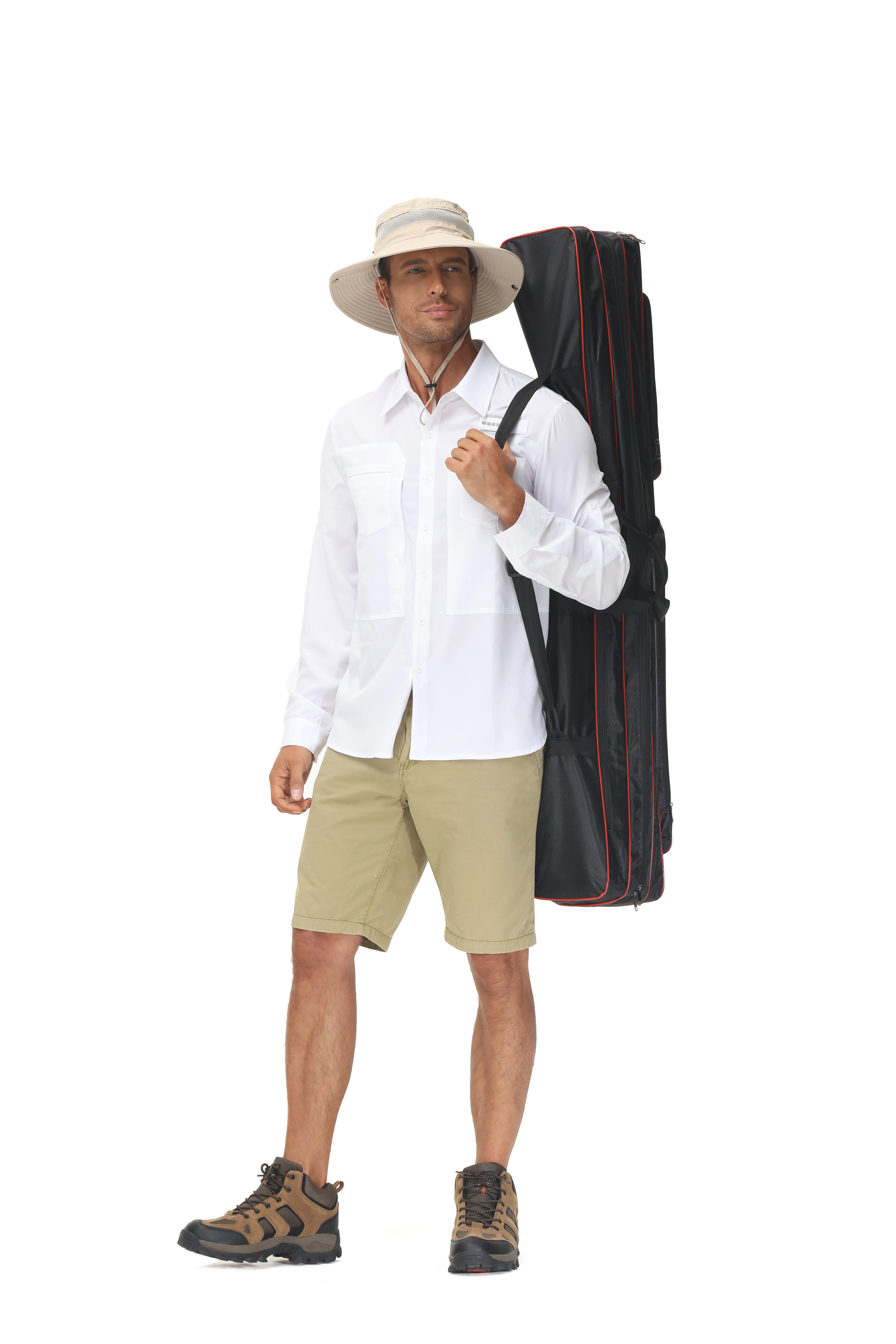 Langarm-Angelhemden für Herren, UPF 50+, Sonnenschutz, atmungsaktiv, leicht, für Reisen, Arbeit, Button-Down-Hemd mit Reißverschlusstasche – Detail 12