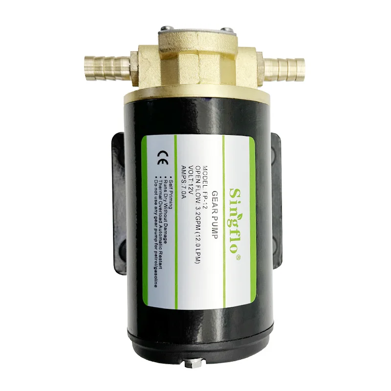 Singflo FP-12 12V Gear Pump 12 LPM 3.2 GPM Self-Priming Oil Water Pump - Image 2