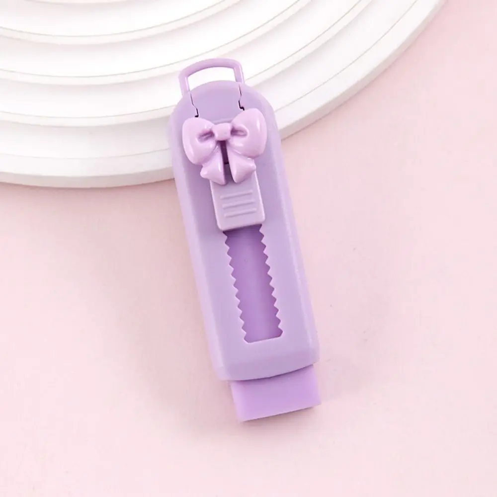 Stationery Supply Portable Push-pull Eraser Cartoon Creative Bow Rubber Sliding Solid Color Push Pull Rubber Drawing