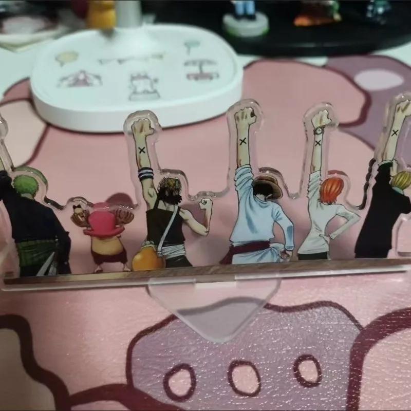 Anime Een Stuk Luffy Zoro Chopper Tweedimensionale Randapparatuur Cartoon Mini Tafelblad Auto Acryl Decoratie Stand Ornament Gift