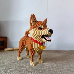 Pet Dog Shiba Inu-shaped Building Block Toy: Delightful Desk Ornament, Engaging Educational Toy, Ideal Gift