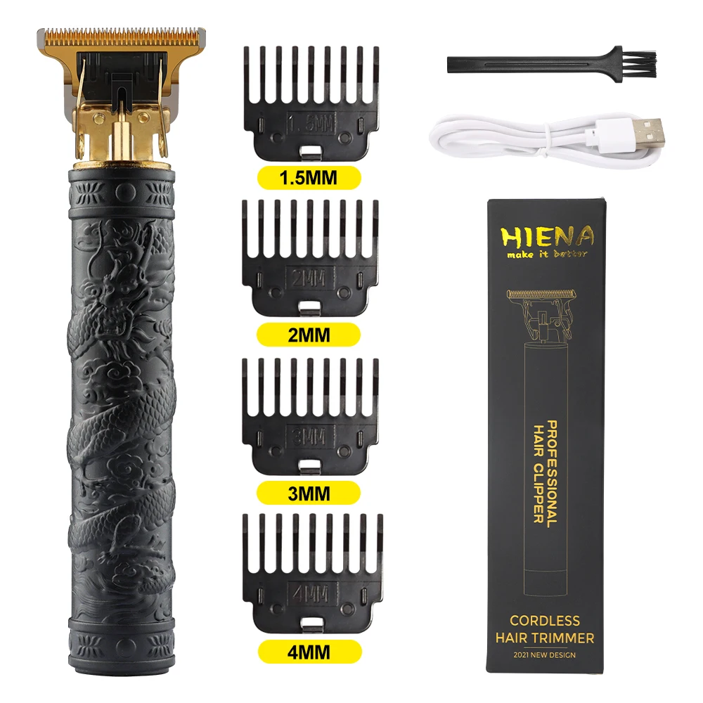 ตัดผมมีดโกนสําหรับผู้ชายชาร์จ Clipper เครื่องโกนหนวดผู้ใหญ่ไฟฟ้า Vintage Clipperrazor บ้าน USB ชาร์จร้านตัดผม Black Dragon