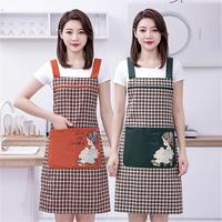 Household Women Kitchen Apron Wear Resistant Cartoon Girl Restaurant Uniform Breathable Cloth Antifouling Work Apron