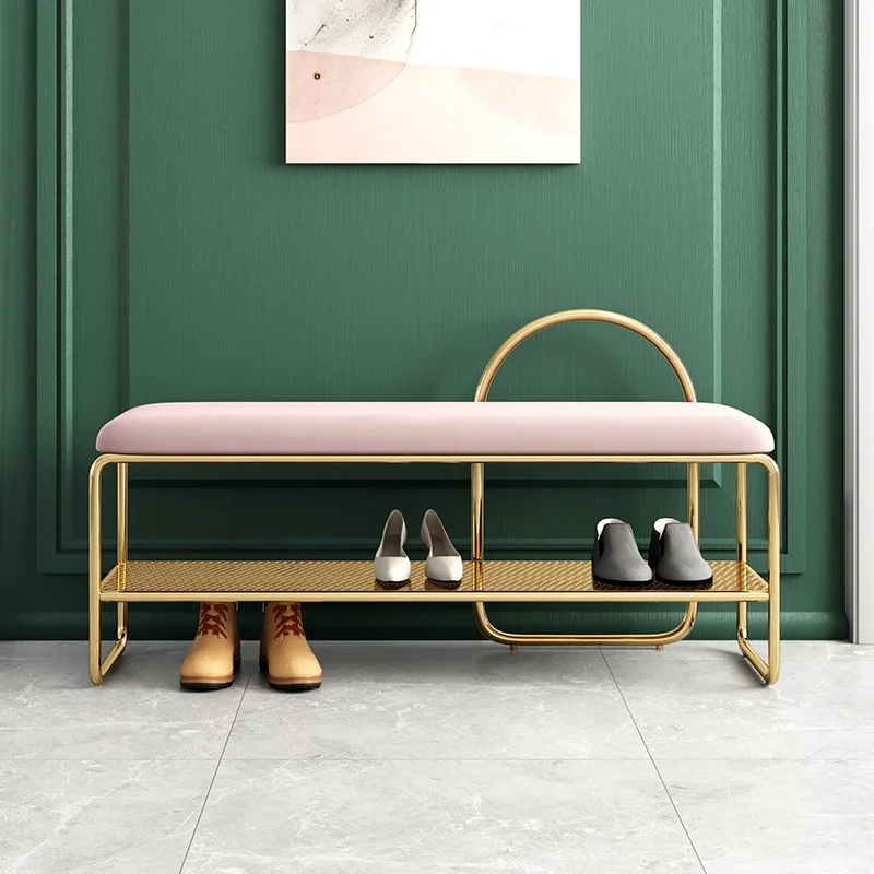 Thickened Cushion Shoe-changing Stool Ideal Doorway Seat Combining Functionality with Elegance for Welcoming Entrances