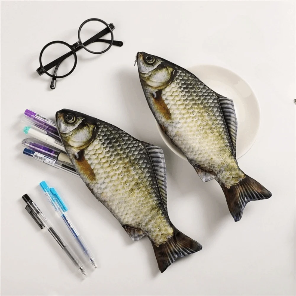 Large Capacity Simulation Fish Pencil Case Simulation Fish Shape Simulation Fish Pencil Bag Funny Creative Pencils Pouch