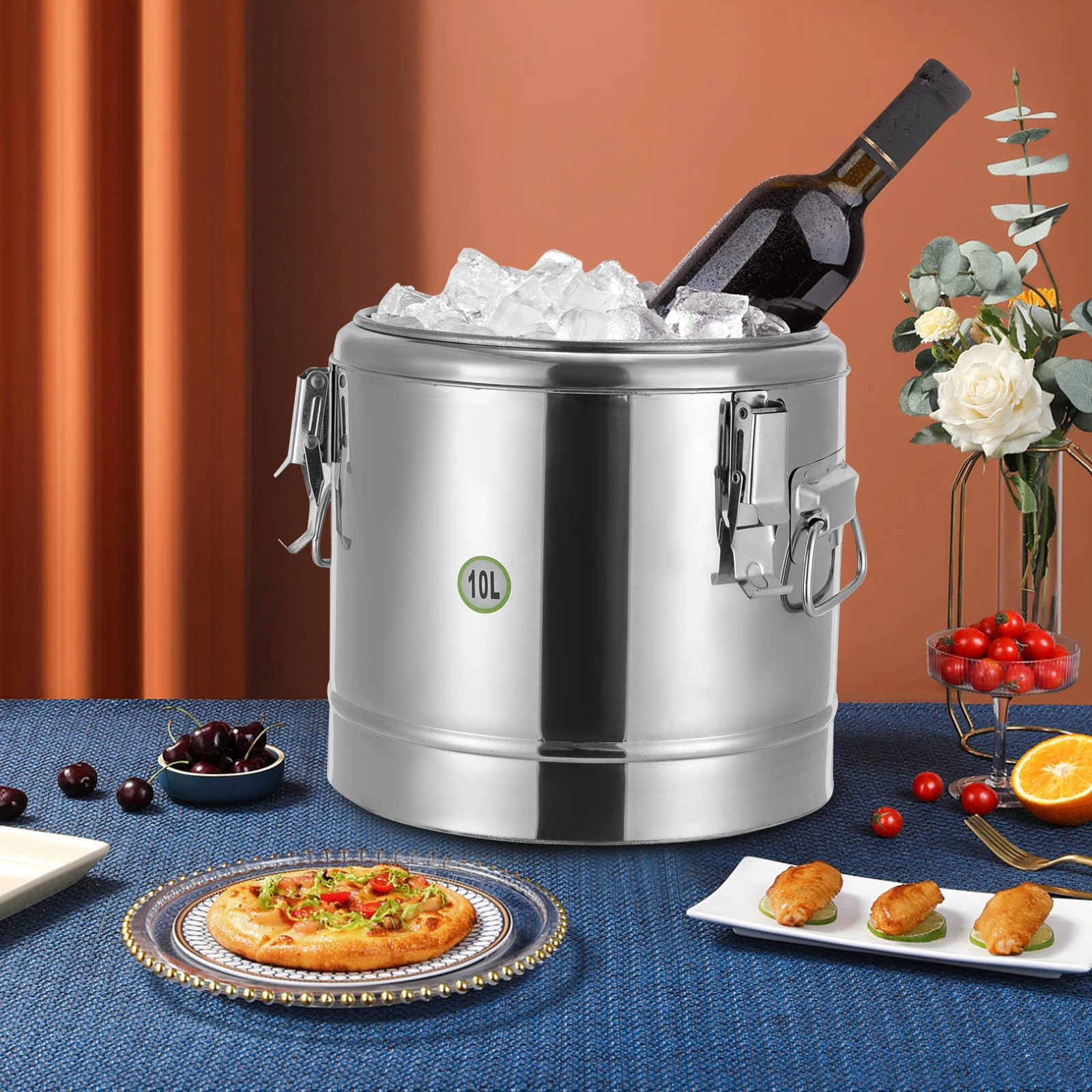 10L/2,64Gal Edelstahl Isolierter Lebensmittelbehälter 304 Thermischer Suppentopf mit Deckel 12H Wärme/Kälte-Erhaltung für Camping Picknick – Detail 13