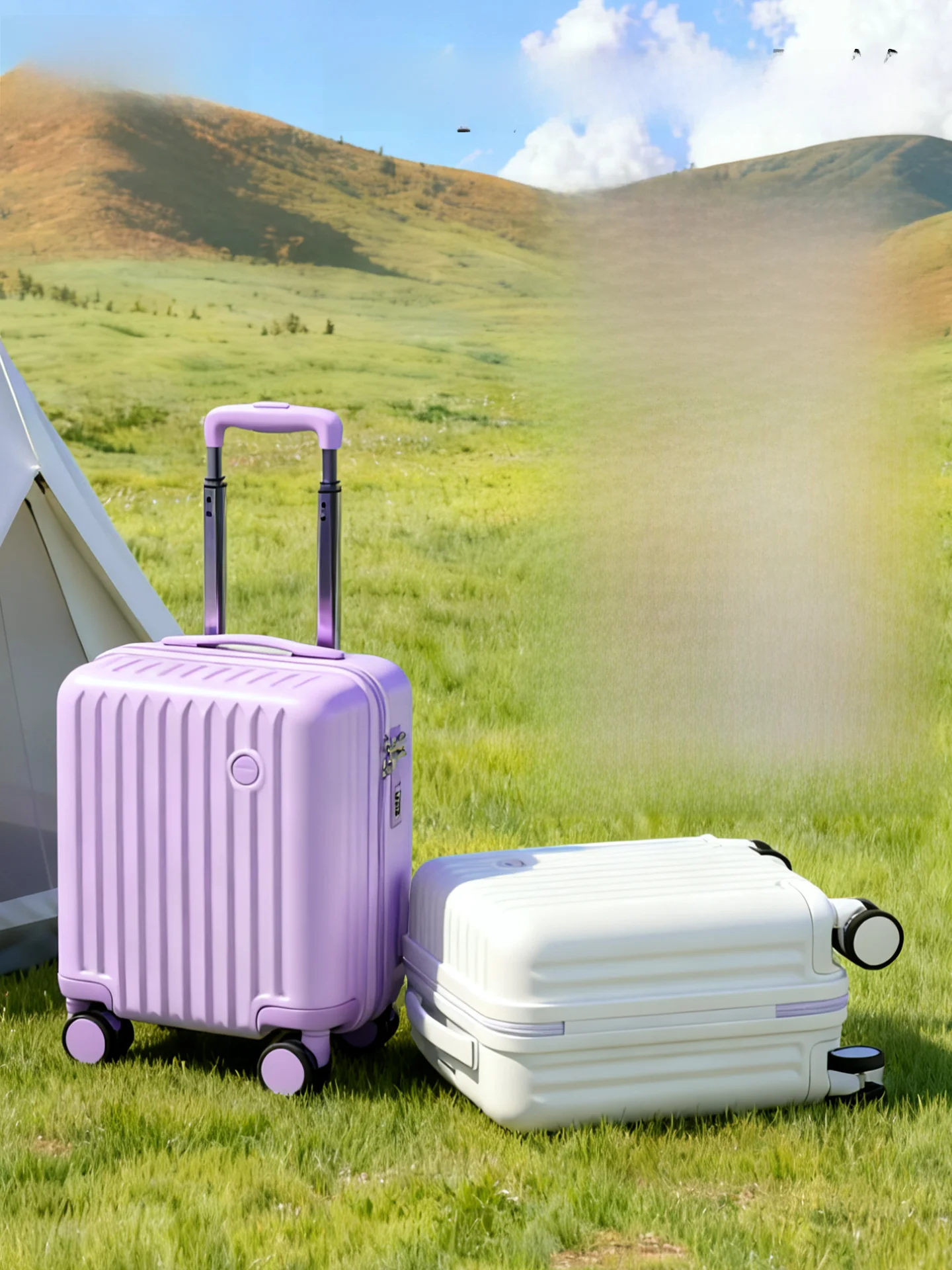 

Легкий модный дорожный чемодан, 4-дюймовая женская ручная сумка Lage с четырьмя колесами на весну и осень