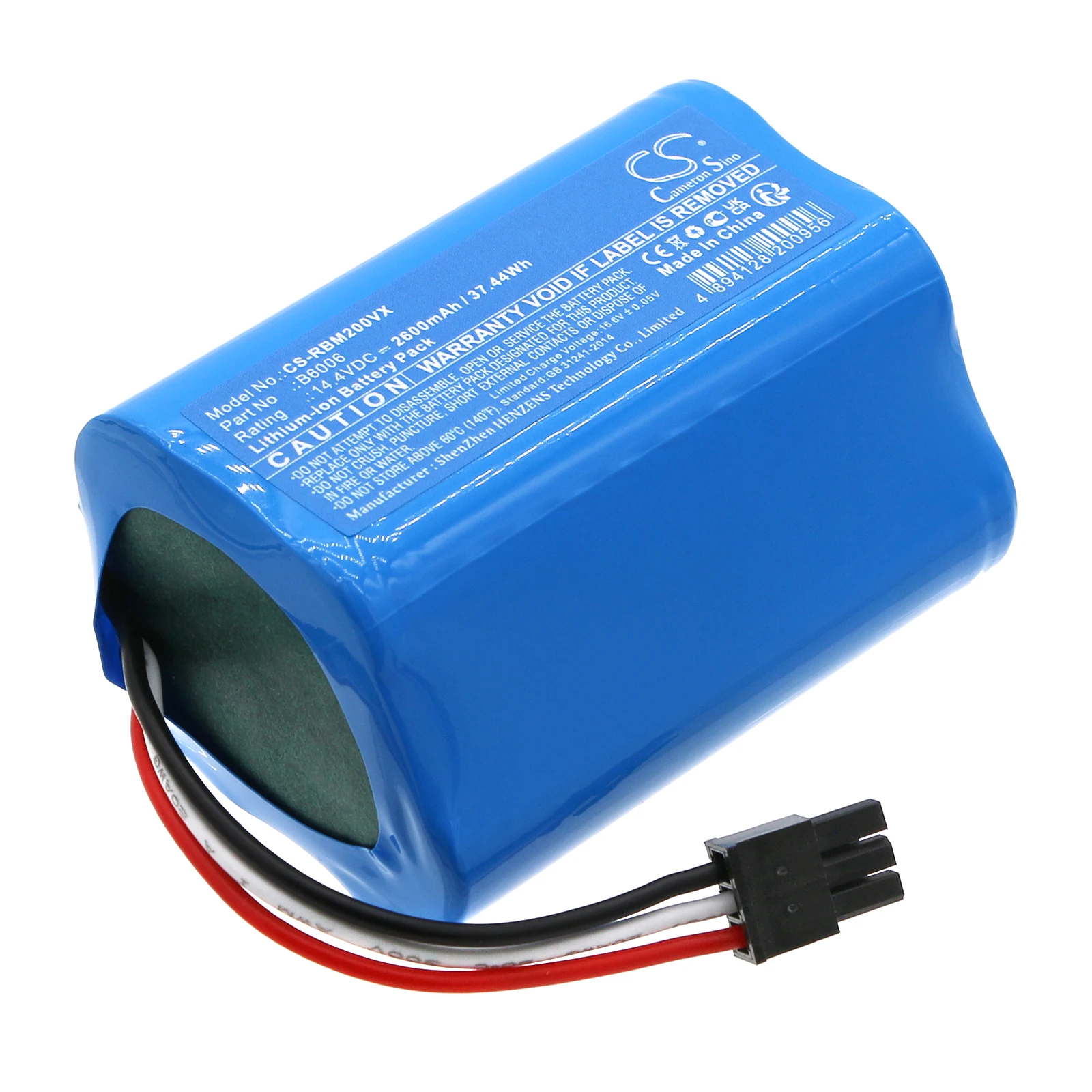 CS Replacement Battery For Robzone Moppy 2.0,Moppy 2.0 Profi B6006,BTX-B6006 2600mAh / 37.44Wh Vacuum