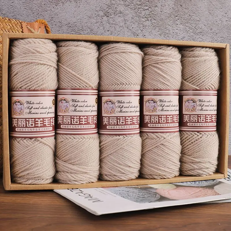 500 G/set Hand Gehaakt Medium Dik Wollen Garen Breien Voor Hoeden Jassen Truien Huidvriendelijk Merinowolgaren Gezwollen Zacht Warm