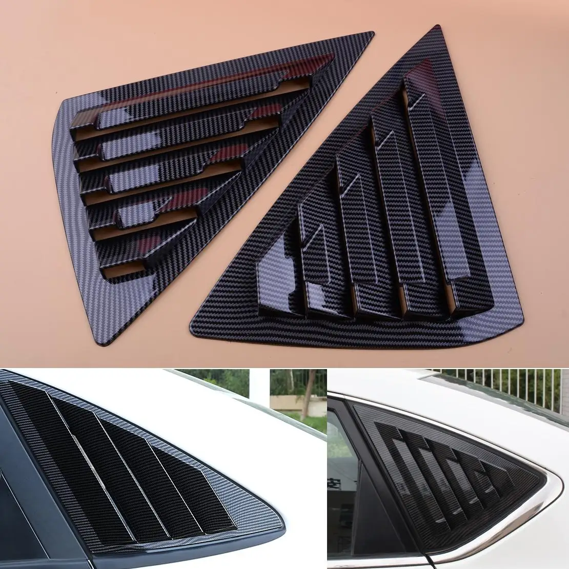 

Carbon Fiber Black Car Auto Rear Window Louver Cover Vent Fit For Nissan Sentra Sedan 2013 2014 2015 2016 2017 2018 2019