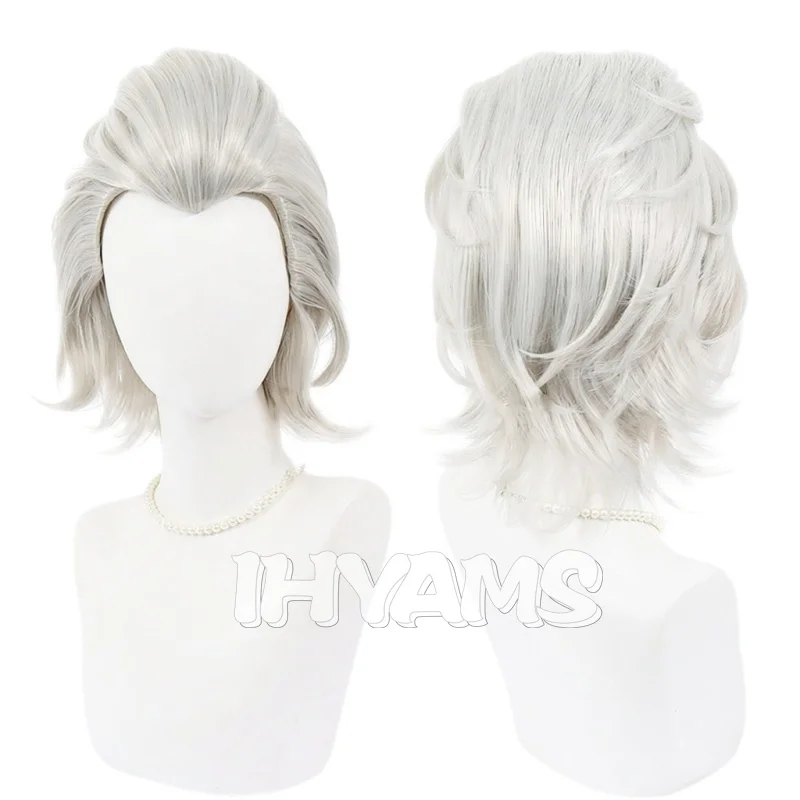 Anime Science Future Dr. Xeno Houston Wingfield Short Cosplay Wig Jarrow Doctor Wigs Scientist Halloween Party for Carnival