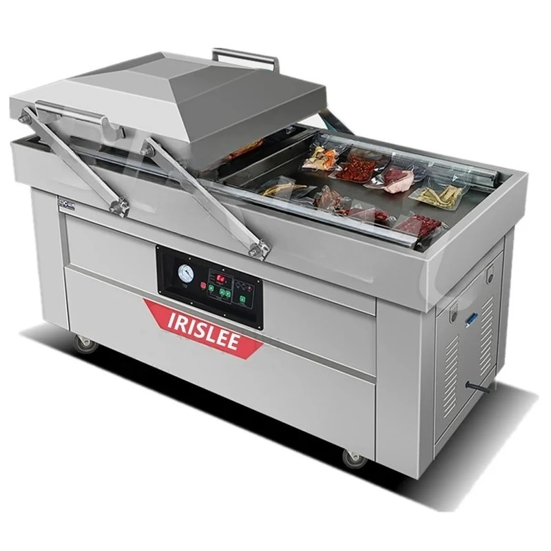 Soy Meat Dairy Double Chamber Fruit And Vegetable Sealing Machine Commercial Double Chamber Continuous Vacuum Packager