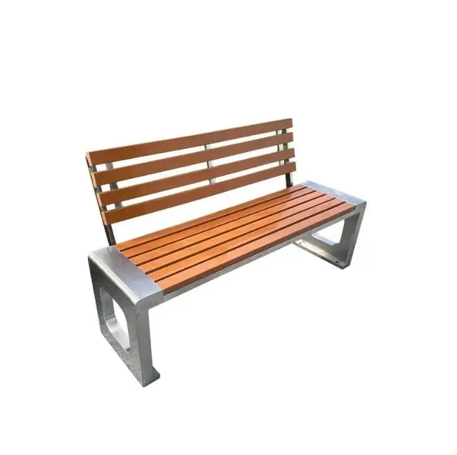 1.5mm Thick 304 Stainless Steel Modern Design Durable Anti-Corrosion Eco-Friendly Outdoor Patio Bench For Gym & Park Leisure Use