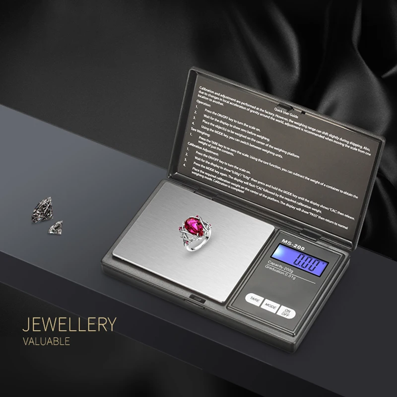 Mini Electronic Jewelry Scale, Digital Pocket Scale, High Precision, Gold Gram, Balance Weight Scale, LCD Backlight, 0.01g, 0.1g