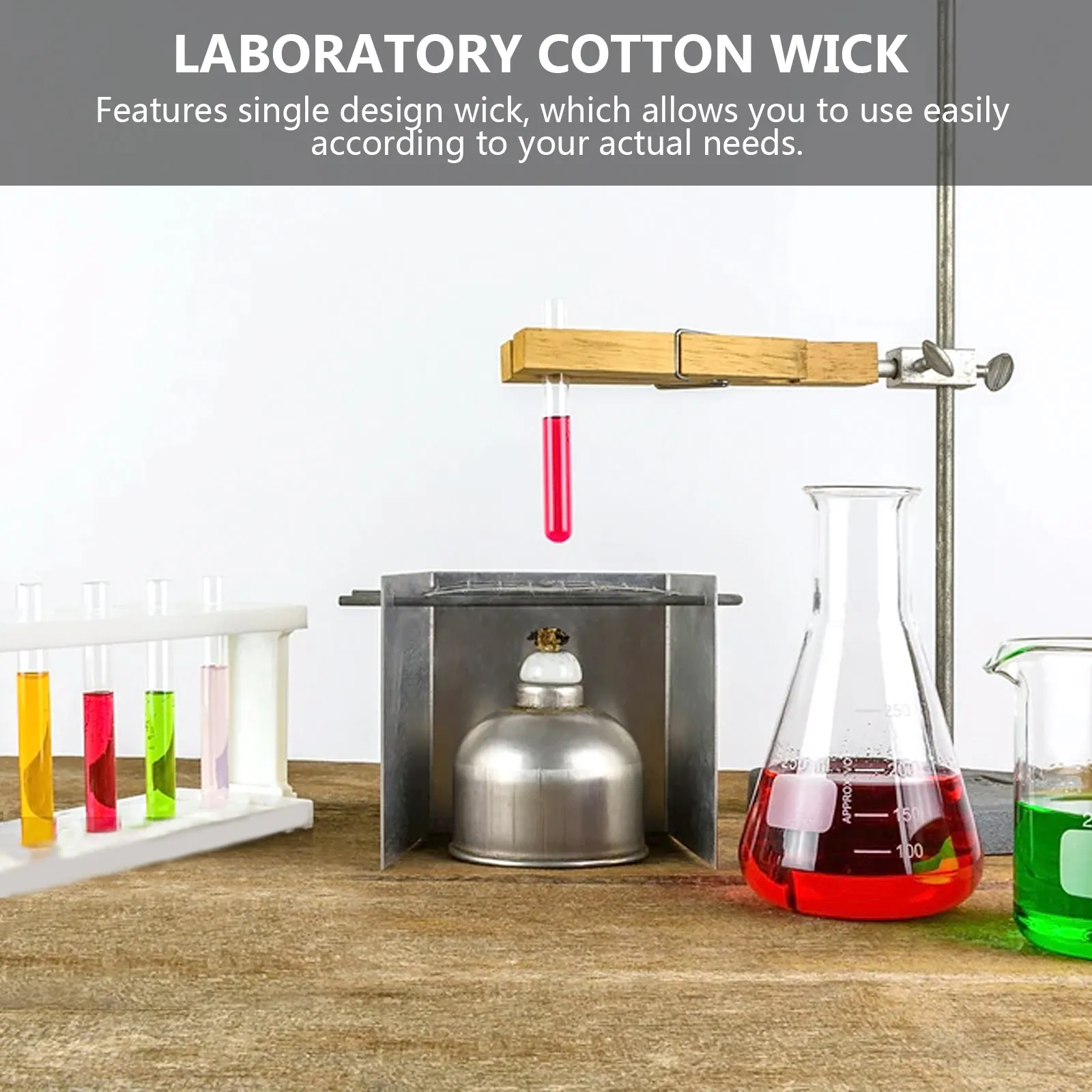 50Pcs Premium Cotton Wick for Alcohol Lamp Oil Light Burner Laboratory Use Multipurpose Wick Tool for Labs and Home