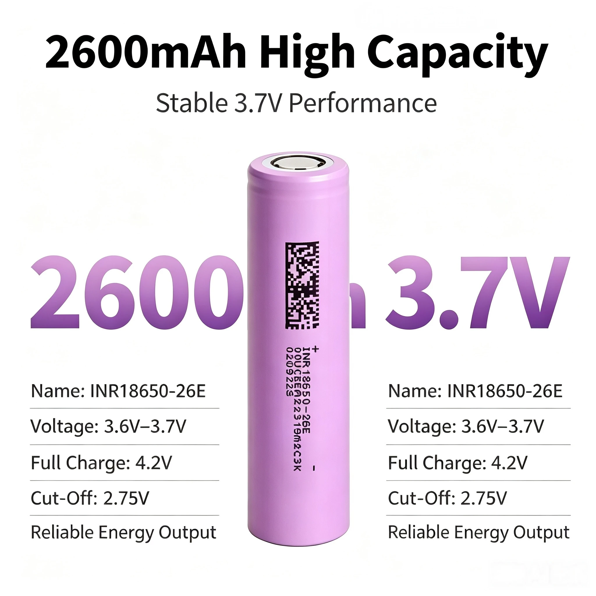 3.7V 2600mAh 18650 High Drain Rechargeable Batteries 1-50PCS Replacement Cells For Power Bank Power Tools Flashlight