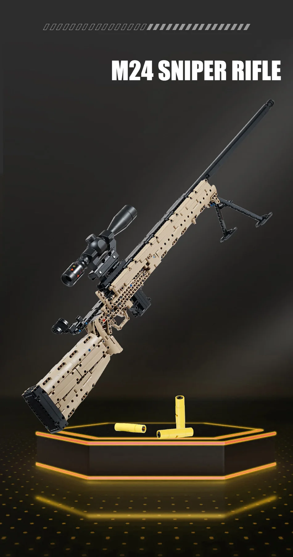 Militär-Gewehr MK14 Kampfgefeuerwaffe Armee M24 Scharfschützengewehr Modellbausatz Bausteine Spielzeug für Kinder Jungen Geschenke – Detail 11