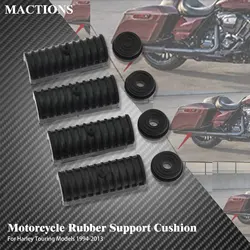 Motorcycle 4PC Rubber Grommet Saddlebag Support Cushion Bracket For Harley Touring Road King Street Glide FLHR FLHT FLHRC 94-13