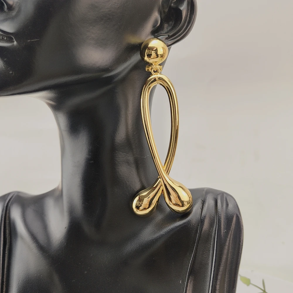 Yuminglai Fashion Luxury Dubai Jewelry Accessories Superior Quality Goldplated Earrings for Women FHK29555
