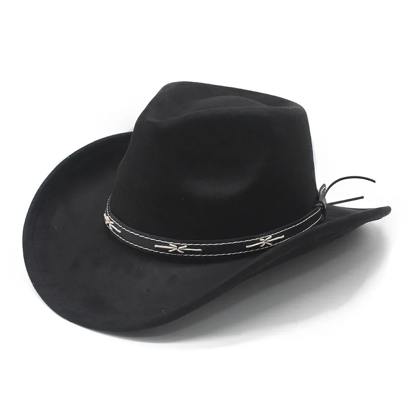 

Warp Edge Cowboy Hat for Men and Women, Versatile Retro Wide Brim Jazz Hat, Wide Brim Suede Fedora