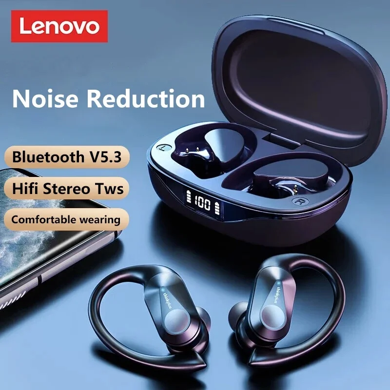 Choice Lenovo LP75 TWS Auriculares Bluetooth 5.3 Headphones Wireless LED Digital Display Earphones Noise Reduction Headset