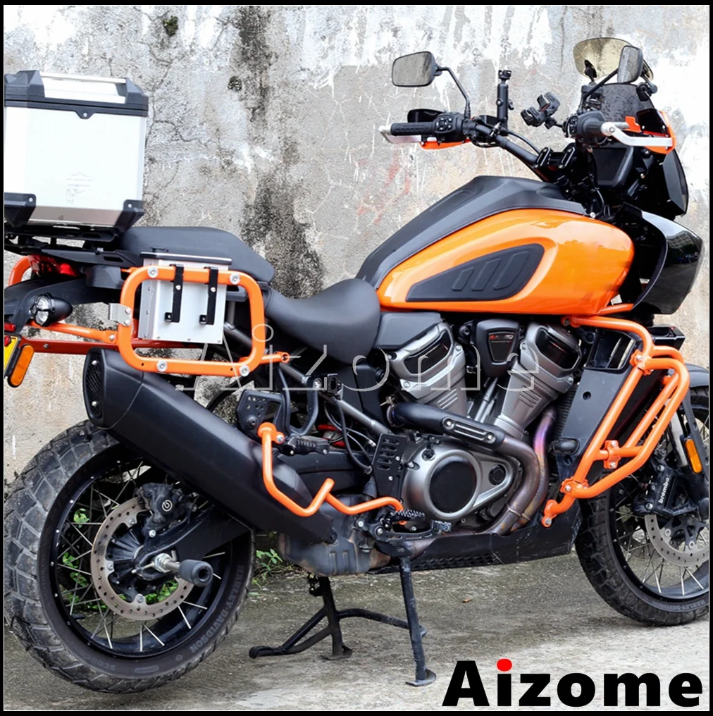 Motorcycle Exhaust Crash Bar For Harley Pan America 1250 RA1250 Special RA1250S Muffler Guard Orange Exhaust Pipe Bumper 2020-24