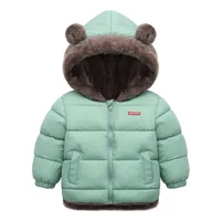 Baby Boys Girls Jacket Hooded Cotton Outerwear Children's Thick Fleece Coat Cashmere Padded Jackets Winter Boys Girls Warm Coats 6
