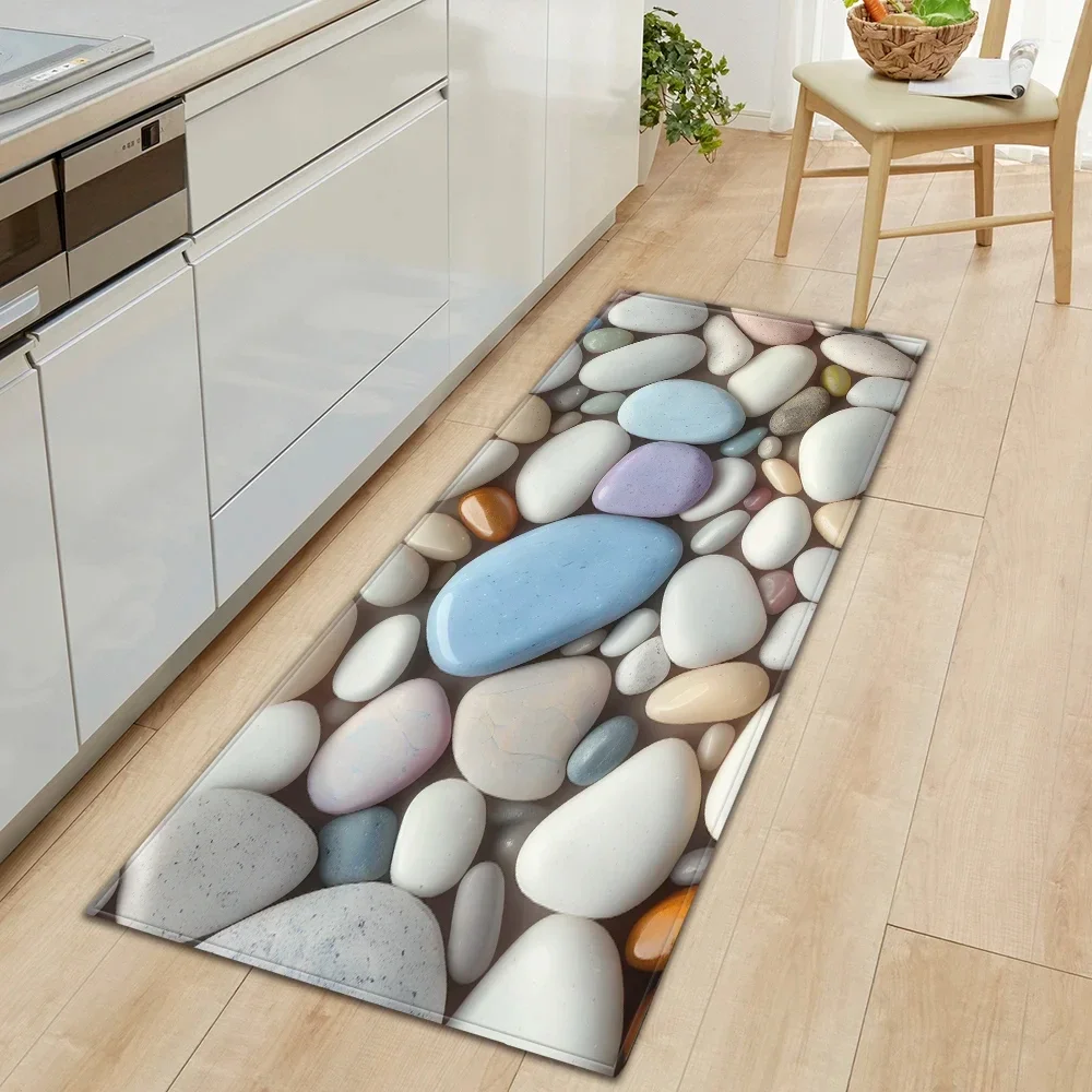

Cobblestone Pattern Kitchen Bathroom Foot Mat Living Room Bedroom Balcony Floor Decor Carpet House Hallway Entrance Door Rug
