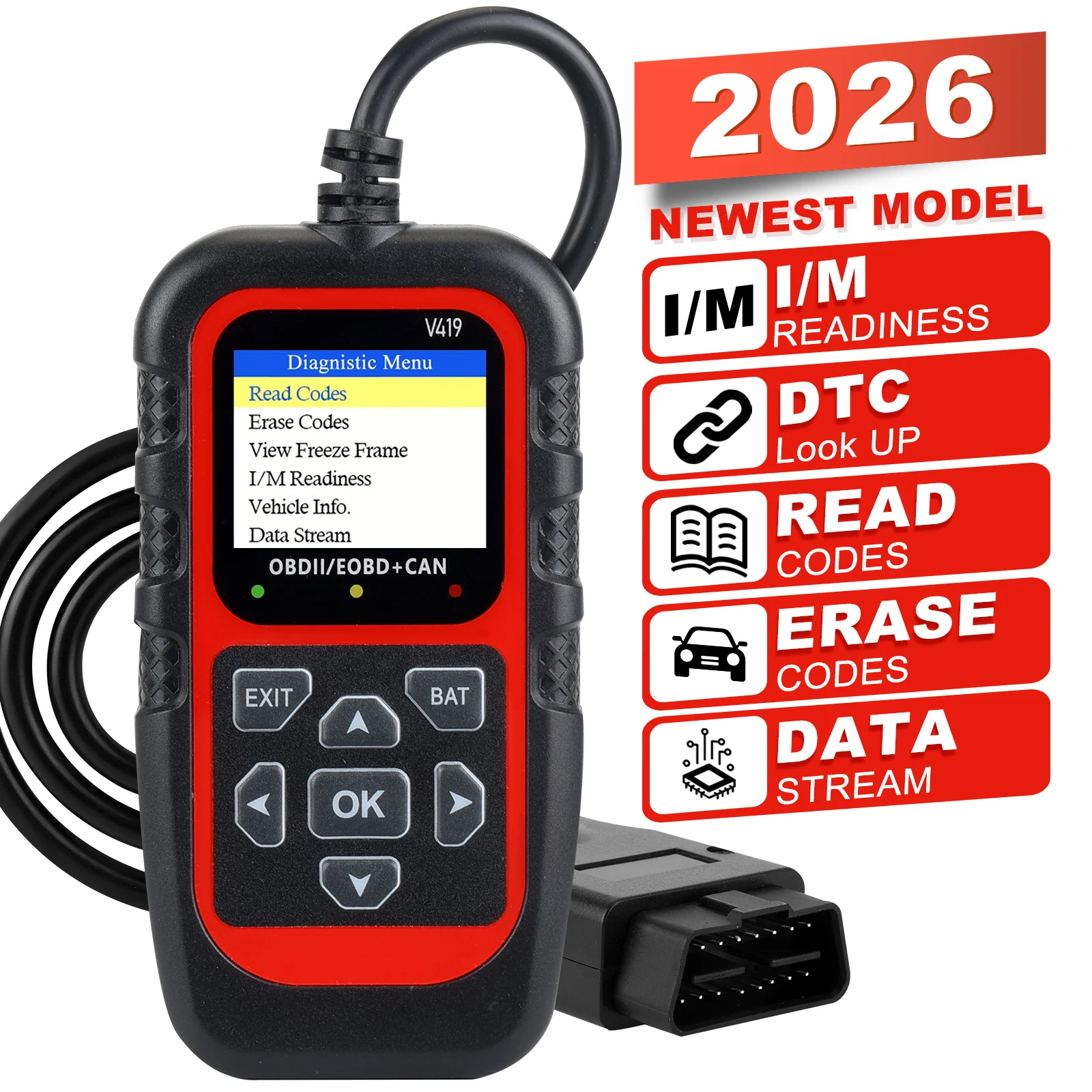 V419scanner Car Diagnostic Tool Automotive OBD2 Scanner Check Engine Code Reader