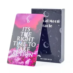 Mystical Moon Oracle Board Game 60 Cards with Meanings for SoulmateDivination Party Desktop Toy Entertainment Leisure