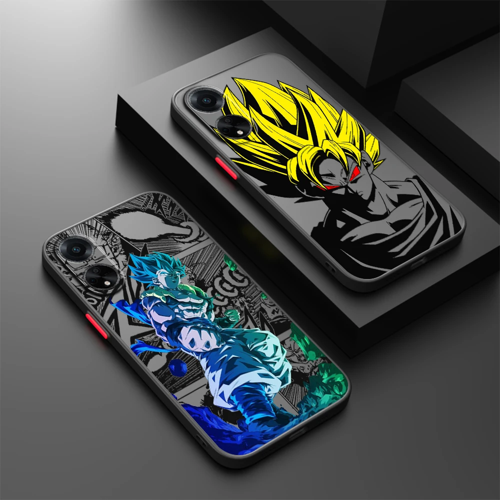 D-Dragon Ball Anime Cute Frosted Translucent For OPPO X5 X3 A54S A5 A94 A16 A53S A57 A74 A72 A96 A98 A78 5G TPU Phone Case