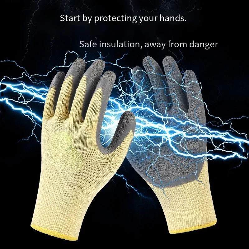 400v Insulating Gloves Anti-electricity Security Protection Gloves Rubber Electrician Work Non-slip Gloves Protection Travail