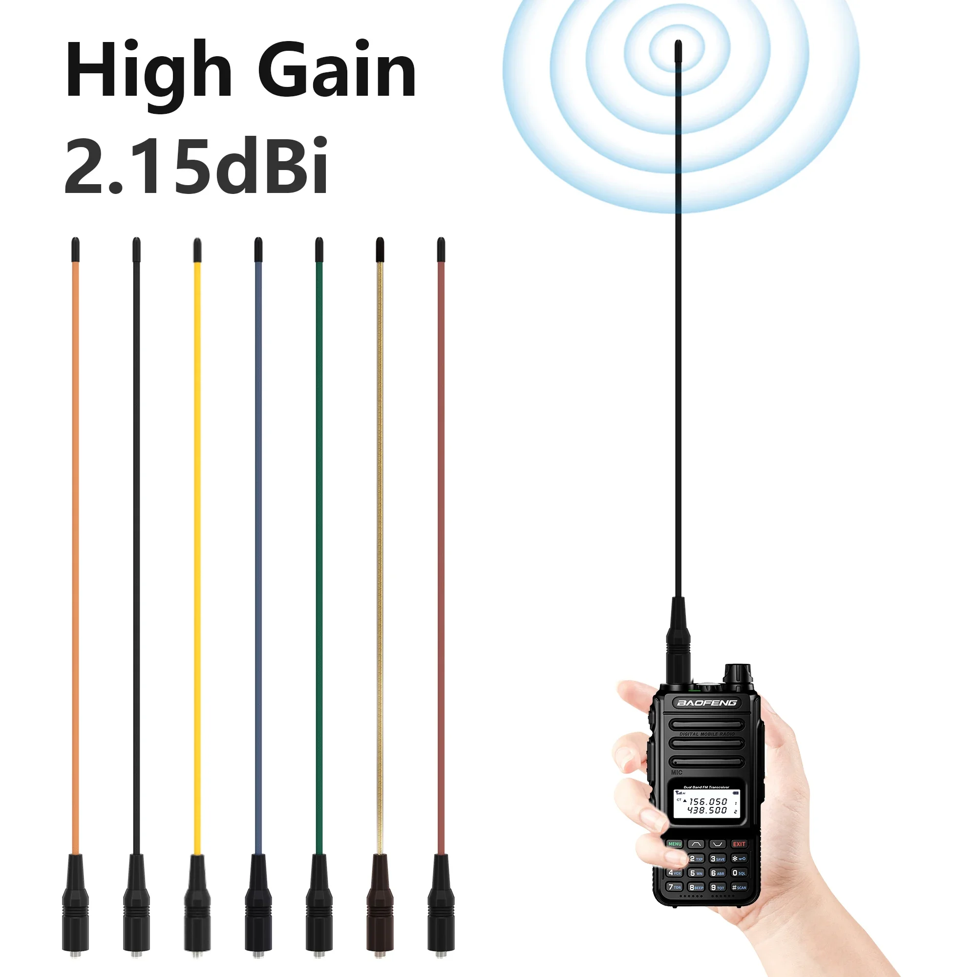 RH771 Walkie talkie Antenna GMRS SMA-Female Long Range Soft Antenna Dual-Band 136-174mhz 400-520mhz For Baofeng UV5RM UV-26 AR26